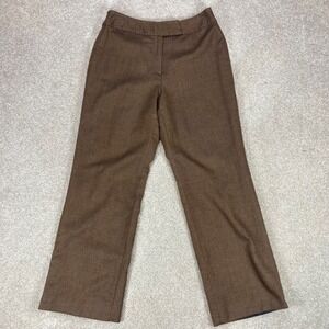 Vintage David N Wool Pants Women 10 Brown Straight Leg High Rise Classic Trouser